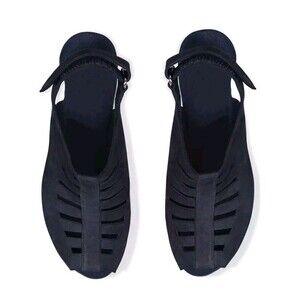 Munro ABBY Blue Leather Slingback Peeptoe Sandals Women’s 10M Soft Comfortable